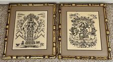 PAR de tinta budista e ouro T Muni artista australiano emoldurado mandala deusa dharma comprar usado  Enviando para Brazil