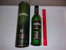 Botella y tubo de licor verde vacío: whisky escocés de malta única Glenfiddich 12 años segunda mano  Embacar hacia Argentina