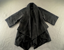 Casaco Theory feminino tamanho grande cinza preto xale frente aberta drapeada jaqueta cachoeira comprar usado  Enviando para Brazil
