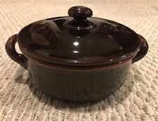 Vulcania Pottery Handled Pot with Lid Brown 18 for sale  Shipping to South Africa