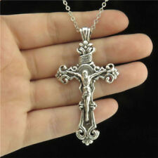 925 Sterling Silver 3D Christian Jesus Christ Cross Catholic Crucifix Necklace, usado comprar usado  Enviando para Brazil