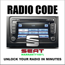 SEAT CODES RADIO ANTI-THEFT UNLOCK STEREO SERIES MFD RNS310 RCD510 PIN SERVICE for sale  Shipping to South Africa