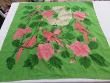 Used, QUIRKY OLIVE GREEN & PAINTED COCKATOO & PINK PARROTS RAW SILK SQUARE SCARF FAULT for sale  Shipping to South Africa
