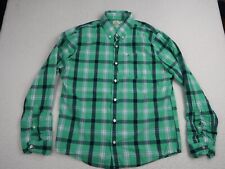 Camisa para hombre Hollister talla XL con botones ajuste regular verde a cuadros manga larga segunda mano  Embacar hacia Mexico