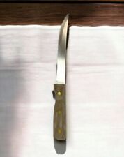 Cuchillo utilitario de cocina vintage TRAMONTINA INOX SS mango de madera hoja 6" BRASIL, usado segunda mano  Embacar hacia Argentina