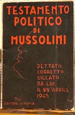 Testamento politico mussolini usato  Bologna