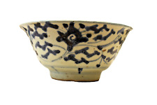 Tigela de porcelana chinesa antiga dinastia Ming tigela de arroz cerâmica azul e branca rara" comprar usado  Enviando para Brazil