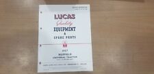  1957 NUFFIELD UNIVERSAL TRACTOR LUCAS QUALITY EQUIPMENT LIST & SPARE PARTS LIST for sale  Shipping to Canada
