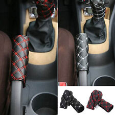 2pcs Car Faux Leather Gear Shift Knob Cover Hand Brake Sleeve Interior Protector til salg  Sendes til Denmark