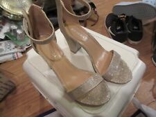 LADIESTOP MODA GOLD GLITTER PLATFORM HIGH HEEL SHOES SIZE 7.5 PRE-OWNED for sale  Shipping to South Africa