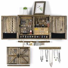 Large Jewellery Box Wooden Storage Drawer Cabinet Necklace Organizer Display UK for sale  UK