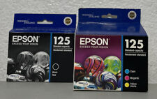 Usado, Conjunto de 125 cartuchos de tinta genuínos Epson preto e CMY C13T125120 e C13T125520 2012/15 comprar usado  Enviando para Brazil