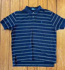 Camisa polo masculina Ralph Lauren XXL azul marinho listrada branca algodão azul pônei comprar usado  Enviando para Brazil