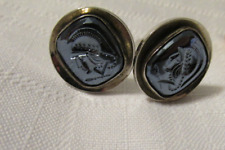 Vintage Cufflinks Silver Tone Roman Greek Soldier Warrior for sale  Shipping to South Africa
