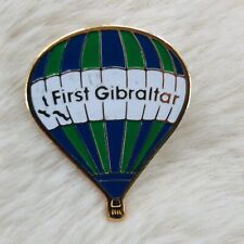 Primeiro pino de lapela esmaltada publicitária balão de ar quente Gibraltar Bank, usado comprar usado  Enviando para Brazil
