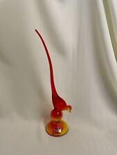 Estatueta de pássaro Viking MCM Art Glass 9” laranja cádmio cauda longa comprar usado  Enviando para Brazil