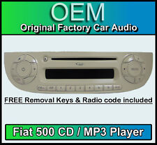 Leitor de MP3 Fiat 500 CD, estéreo automotivo Fiat 500 cor creme com código de rádio e teclas, usado comprar usado  Enviando para Brazil