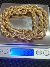 Colar de corrente de corda torcida italiano ouro 18k sólido masculino vintage ultra raro comprar usado  Enviando para Brazil