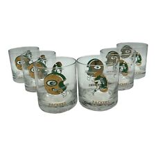 Set of 6 VTG Green Bay Packers NFL Double Logo Drinking Glasses 3 3/8" Tall for sale  Shipping to South Africa