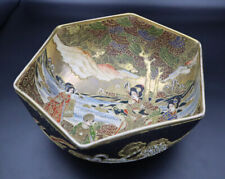 Used, Vintage Japanese Satsuma Moriage Hexagonal Bowl Dragon Exterior HEAVY!  for sale  Shipping to South Africa
