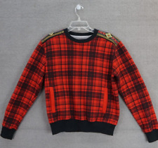 Bear The Beams Plaid Crewneck Sweatshirt Men Adult Small Red for sale  Shipping to South Africa