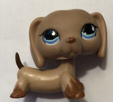 Littlest Pet Shop LPS #518 Authentic Dachshund Brown Puppy Dog Teardrop Blue Eye for sale  Shipping to South Africa