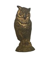 Estatuilla antigua de latón bronce búho decoración escritorio estatua pisapapeles segunda mano  Embacar hacia Argentina