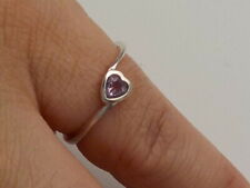 Lovely Delicate Sterling Silver & Amethyst Heart Ring, used for sale  UK