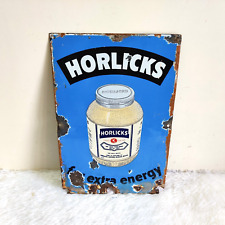 1930s Vintage Horlicks Food Drink Advertising Enamel Sign Board England EB578 for sale  Shipping to South Africa