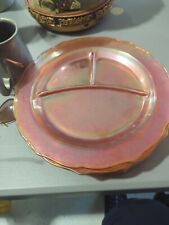 5 VNTG Depression Carnival Glass Iridescente Calêndula Normandia Grill Plate 11"" comprar usado  Enviando para Brazil