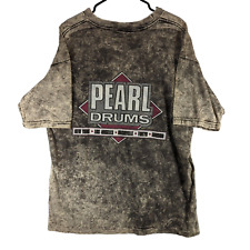 Vintage Pearl Drums Shirt XL Mens Acid Wash Black 90s Single Stitch 3D Graphic for sale  Shipping to South Africa
