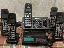 Teléfono inalámbrico Panasonic KX-TG3645 con contestador automático 5 teléfonos paquete desgaste segunda mano  Embacar hacia Argentina