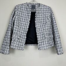 Principles Jacket Short Textured Boucle Lined Black Mix Open Front 10 - 20 New for sale  Shipping to South Africa