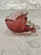 Tigela/prato de vidro vintage Murano Archimede Seguso Shell cranberry e transparente. comprar usado  Enviando para Brazil