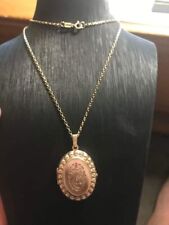 Superb Large UK Solid 9ct Gold 25mm Oval Locket On 9ct Gold 20in Belcher Chain for sale  RHYL