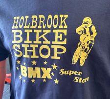 HOLBROOK BIKE SHOP 80'S BMX RETRO T-SHIRT BICYCLE RACING TRICK RIDING BANDITS, used for sale  Shipping to South Africa