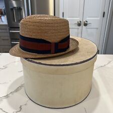 Chapéu de verão vintage Roger’s Pete Boating palha de coco, com caixa original! Tamanho 7 3/8 comprar usado  Enviando para Brazil