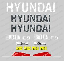 Hyundai 300LC-9 Digger Pelleteuse Sticker Set Avec Sécurité Avertissement Signes na sprzedaż  Wysyłka do Poland
