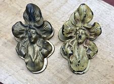 Antique Cast Iron Clips JUDD 5178 Art Nouveau Gilt Iris Woman Wall Desk Lot Of 2 for sale  Shipping to South Africa