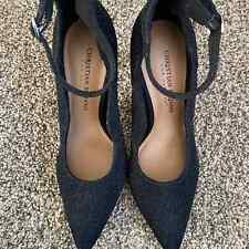 christian siriano black glitter sparkle pumps high heels size 7 New for sale  Shipping to South Africa