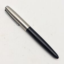 Antiga caneta-tinteiro Parker 21 tampa de aço inoxidável corpo preto década de 1950 comprar usado  Enviando para Brazil