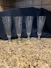Noritake Crystal Bamboo Etched Pilsner beer Glasses 8 5/8" set of 4 EUC for sale  Shipping to South Africa