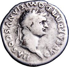 Domitian AD 81-96. Moneda de Plata AR Casco Corinto Trono Cubierto Roma Denario segunda mano  Embacar hacia Argentina
