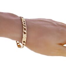 14k Yellow Gold Solid Cuban & Nugget Link Chain Bracelet 8" 6.5mm 13.7 grams for sale  Los Angeles