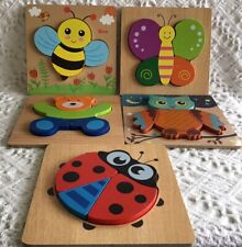 5- Montessori Toys for 3 Year Old Toddler Level 1-2 Jigsaw Wooden Puzzle Toys for sale  Shipping to South Africa