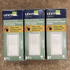 3 Leviton 15 amp Single Pole Antimicrobial Treated Rocker AC Quiet Switch E34 for sale  Shipping to South Africa