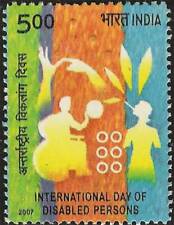Używany, Indyjski znaczek pocztowy 2007 Dzień Osób Niepełnosprawnych, Niezwykły, Napisy Braille'a na sprzedaż  Wysyłka do Poland