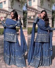 PUNJABI SHARARA PLAZZO KURTI PLAZZO SALWAR KAMEEZ SUIT WOMEN READY MADE DESIGNER for sale  Shipping to South Africa