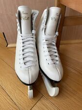 SLM Canada Women's Classic Ice Skates Size 10 Boot Blade 10 1/8 White W/Guards for sale  Shipping to South Africa