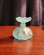  Botella de perfume de vidrio satinado esmerilado azul, 4" de alto, I.W. Arroz importado de Japón segunda mano  Embacar hacia Argentina